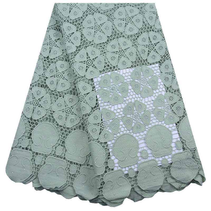 Crystal Mesh Fabric - African Guipure Lace Fabric With Stones