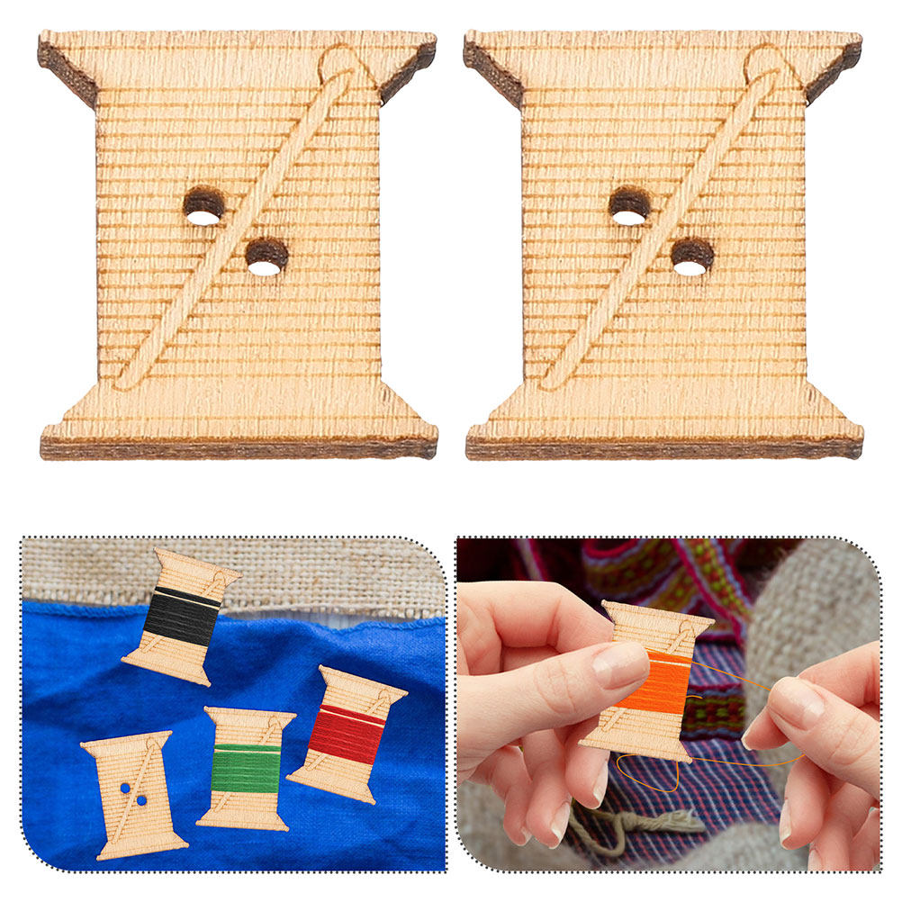 Embroidery Craft - 100Pcs Wooden Sewing Machine Thread Bobbins