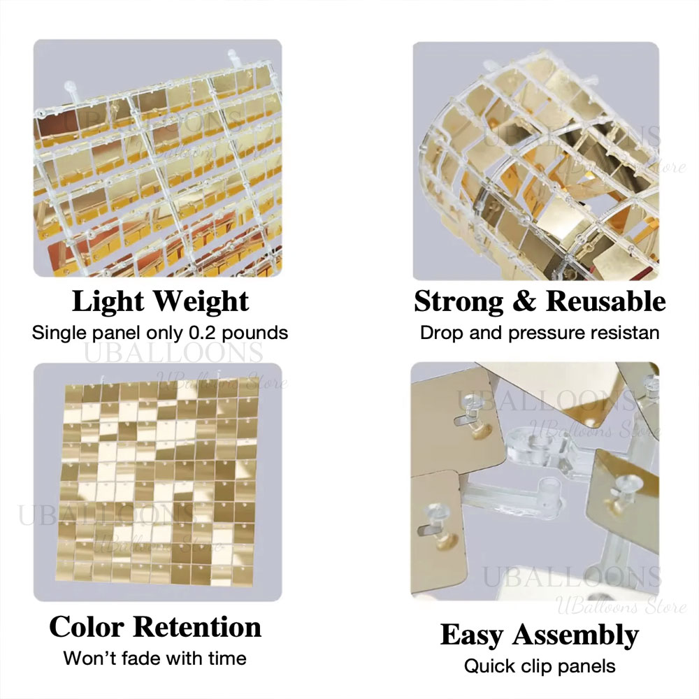 Champagne Gold Shimmer Backdro - Sequin Fabric Panel ulasan dan harga