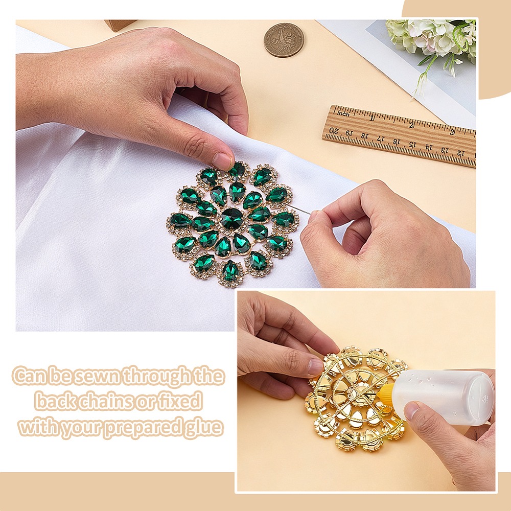 Brass Rhinestone Applique Roun - Sew On Rhinestone ulasan dan harga
