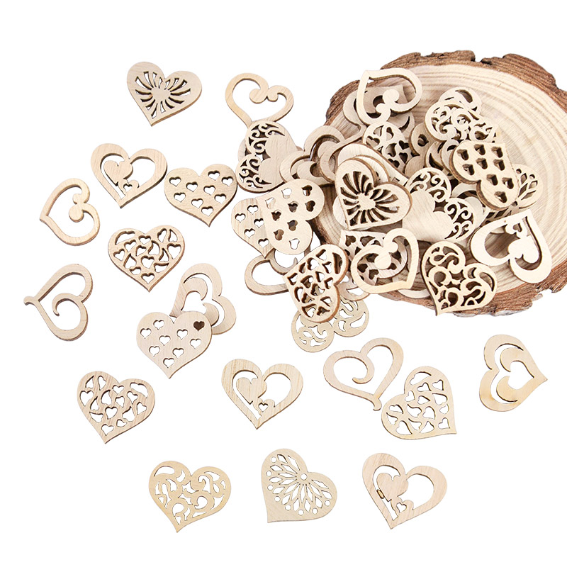 50/100pcs Hollowed Heart Patte - Embellishments For Scrapbooking ulasan dan harga