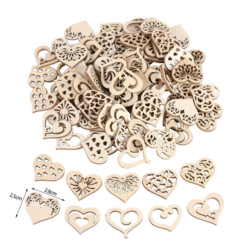 50/100pcs Hollowed Heart Patte - Embellishments For Scrapbooking ulasan dan harga