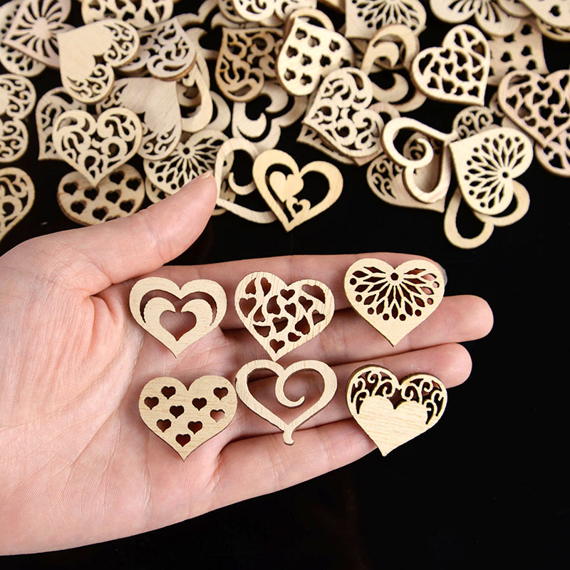 50/100pcs Hollowed Heart Patte - Embellishments For Scrapbooking ulasan dan harga