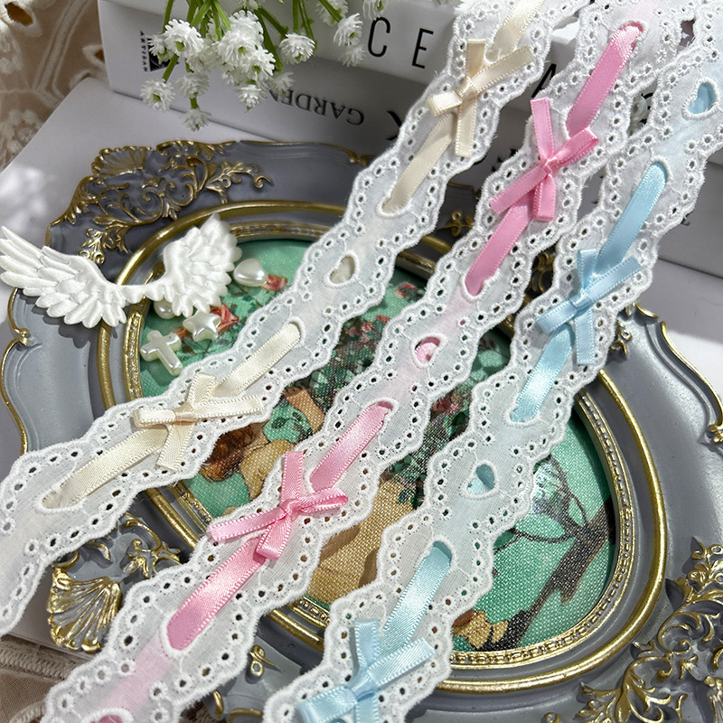 1yard Bow Pleated Lace Lolita  - Lace Ribbon Trim ulasan dan harga