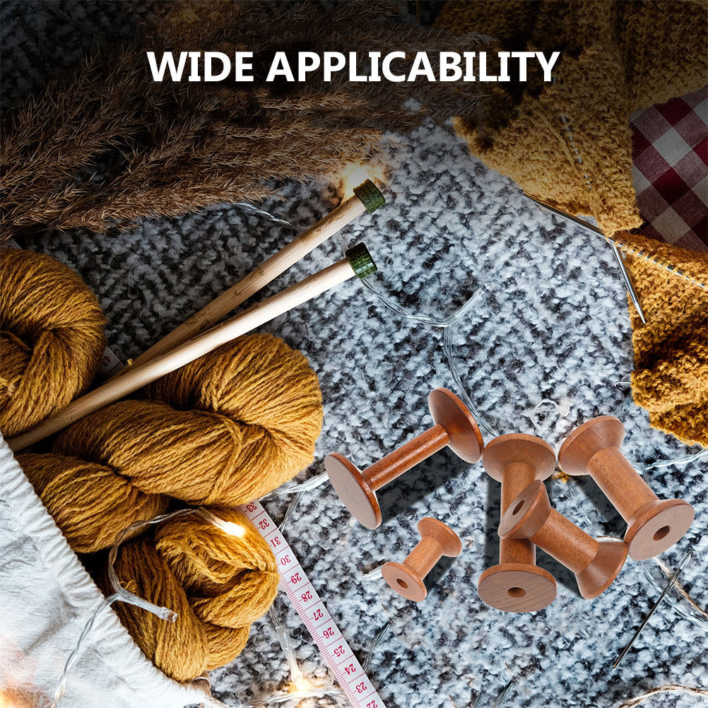 7Pcs Wooden Bobbins Set Space  - Embroidery Craft ulasan dan harga