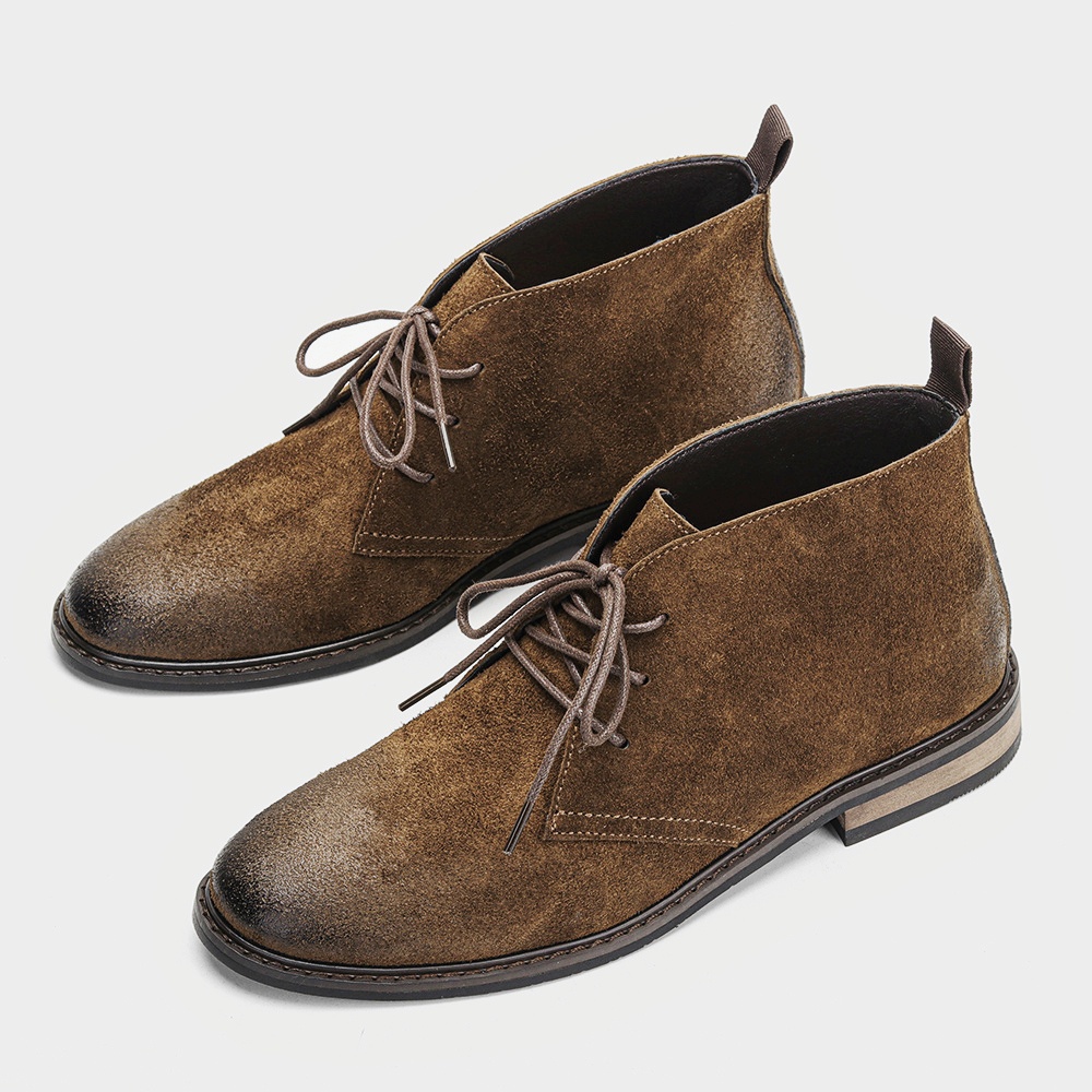 Leather Boots Retro Comfortabl - Guipure Lace Panel ulasan dan harga