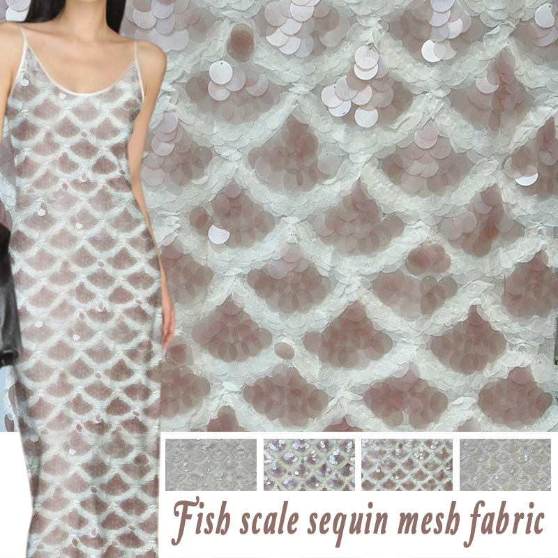 Mesh Base Cloth Sequin Embroid - Crystal Mesh Fabric ulasan dan harga