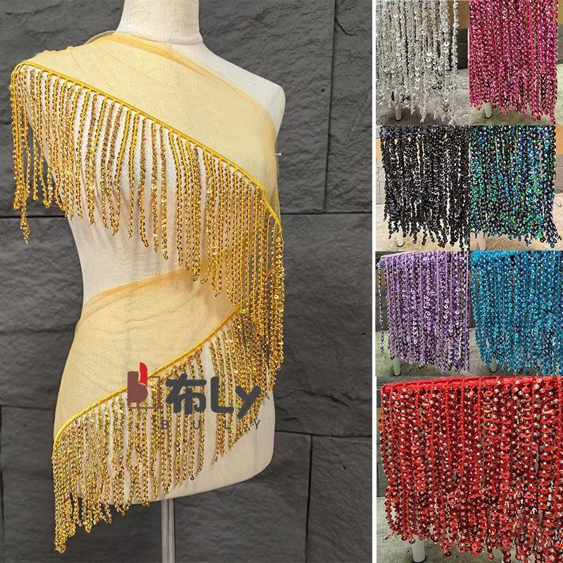 15cm Beaded Sequin Tassel Frin - Beaded Trim Fringe ulasan dan harga