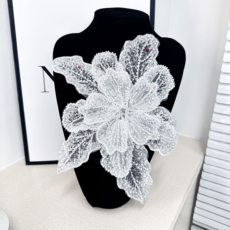Sequin Beaded Flower Collar Ap - Applique Patch Flower ulasan dan harga