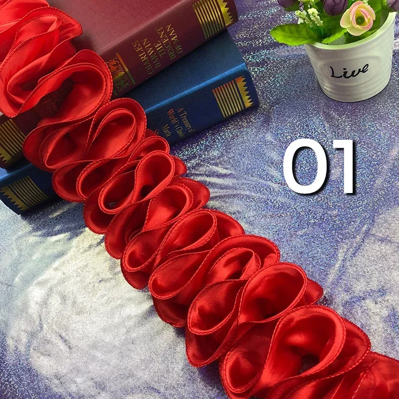 5Yards Pleated Ruffled Trim Sh - Lace Ribbon Trim ulasan dan harga